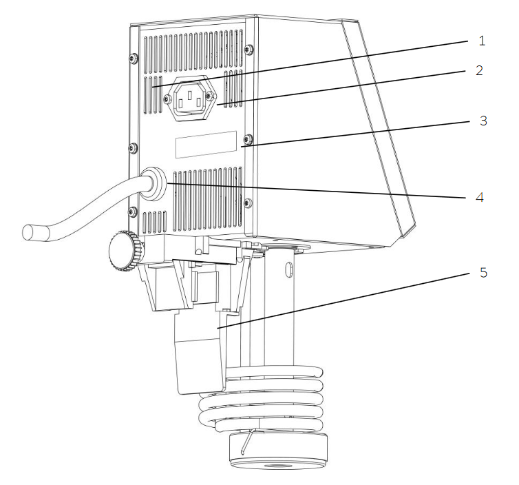 technical drawing of the back of the thermostat